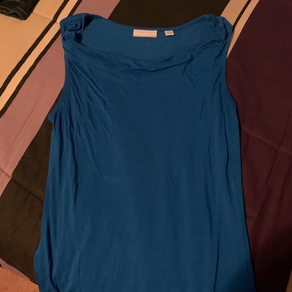 New York and Company blue cowl neck tank - Picture 2 of 2
